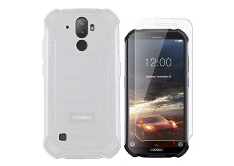 QFSM Opaque Coque pour DOOGEE S40  5.5"  Étui Silicone Givré Translucide Housse Shell Protection Case Cover + 1 Pack Gratuit 