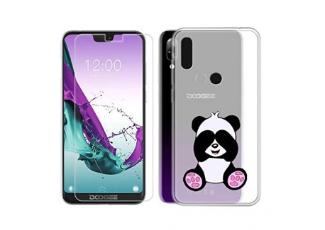 SCDMY pour Doogee N10 Coque + Verre trempé, Translucide dépoli Case Souple Silicone TPU Bumper Etui Coque et Verre trempé pou