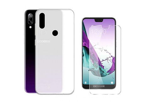 QFSM Opaque Coque pour DOOGEE N10  5.84"  Étui Silicone Givré Translucide Housse Shell Protection Case Cover + 1 Pack Gratuit