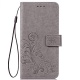 LAGUI Compatible pour Coque ASUS ZenFone Live  L1  ZA550KL, Portefeuille Étui Motif en Relief, Gris