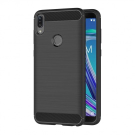 AICEK Coque ASUS Zenfone Max Pro  M1  ZB601KL, Noir Silicone Coque pour ASUS Zenfone Max Pro  M1  Housse Fibre de Carbone Etu