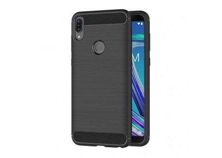 AICEK Coque ASUS Zenfone Max Pro  M1  ZB601KL, Noir Silicone Coque pour ASUS Zenfone Max Pro  M1  Housse Fibre de Carbone Etu