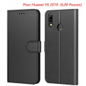 Coque Huawei Y6 2019, Protection Etui Housse en Cuir Portefeuille Livre