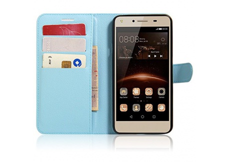 SMTR Huawei Y5II / Huawei Y5 2 Coque PU Cuir Flip Housse Étui Cover Case Wallet Portefeuille Supporter avec Carte de Crédit F