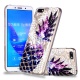 Artfeel Ultra Mince Souple Clair Coque pour Huawei Y5 2018,Étui en Relief Ananas Coloré Géométrique Motif, Flexible TPU Silic