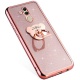 Compatible avec Huawei Mate 20 Lite Coque Silicone Luxe Paillette Brillante Bling Glitter Coque + Ours Bague Support TPU Ultr