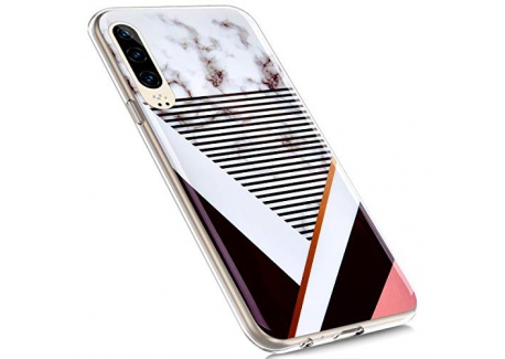 MoreChioce compatible avec Coque Huawei P30,compatible avec Coque Huawei P30 Silicone Marbre,Jolie Forêt Tropicale Hybrid Cry