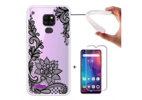 LJSM Coque pour Ulefone Note 7P + Verre trempé écran Film Protecteur - Semi-Transparent Souple Silicone Étui Protection Houss