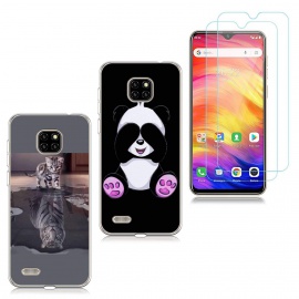 2 X Coque pour Ulefone Note 7  2019 ,Chat Tigre + Panda Souple Silicone TPU Housse Étui de Protection pour Ulefone Note 7  20