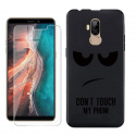 Coque pour Ulefone P6000 Plus Noir Cover Souple Silicone TPU Ne me Touche Pas Housse Etui Bumper Case + HD Verre trempé