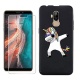 HHUAN Coque pour Ulefone P6000 Plus Noir Cover Souple Silicone TPU Ne me Touche Pas Housse Etui Bumper Case + HD Verre trempé