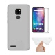 HYMY Coque pour Ulefone Note 7P  6.1"  + 1 x Film Protection décran en Verre Trempé - Blanc Laiteux TPU Doux Silicone Etui B