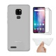 HYMY Coque pour Ulefone Note 7P  6.1"  + 1 x Film Protection décran en Verre Trempé - Blanc Laiteux TPU Doux Silicone Etui B