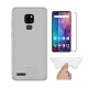 HYMY Coque pour Ulefone Note 7P  6.1"  + 1 x Film Protection décran en Verre Trempé - Blanc Laiteux TPU Doux Silicone Etui B