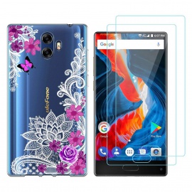 crisant Coque Ulefone Mix Fleur de Papillon Impression Souple TPU Silicone Arrière Étui pour Ulefone Mix  5,5 Pouces  avec De