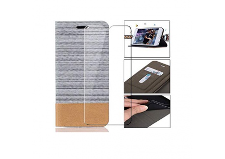 PZEMIN Etui pour Ulefone Note 7P Coque Flip Cuir Housse TPU Portefeuille Cover Cas Protecteur Case + 1X Film Protection Écran