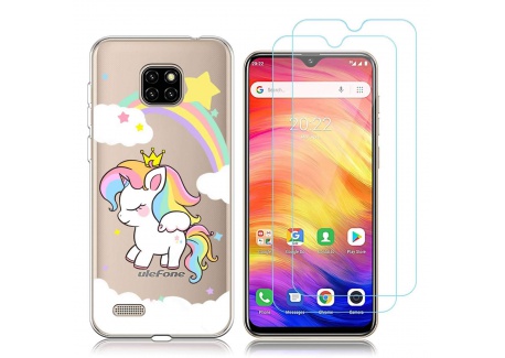 Reshias Coque Ulefone Note 7  6.1"  Silicone Transparent  Licorne [Antichoc] Souple TPU Housse Bumper Soft Case Cover pour Ul