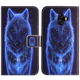 TienJueShi Loup Flip Book-Stand Cuir Housse Coque Etui Cas Couverture Protecteur Case Cover Skin pour Ulefone Mix 5.5 inch