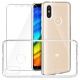 Coque Redmi Note 5 Transparente + Verre trempé écran Protecteur, Leathlux Souple Silicone Étui Protection Bumper Housse Clair