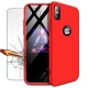 Coque Xiaomi Redmi 6A, LaiXin Étui Xiaomi Redmi 6A + Verre Trempé 360 degrés Housse complète Protection 3 en 1 Ultra Rigide L