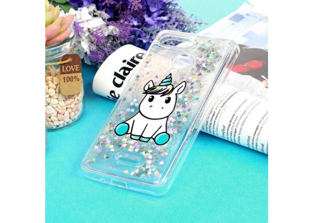 Coque pour Xiaomi Redmi 6/6A, Etui Bling Silicone Sables Mouvants TPU Quicksand Souple Protecteur Housse Elégant - Licorne