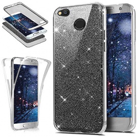 Coque Xiaomi Redmi 4X,Etui Xiaomi Redmi 4X,Intégral 360 Degres avant + arrière Full Body Protection Bling Brillant Glitter Tr