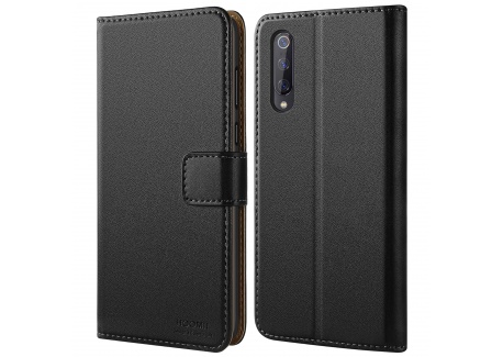 HOOMIL Coque pour Xiaomi Mi 9, Portefeuille Étuis à Folio en Cuir PU Premium Housse pour Xiaomi Mi 9 Etui  Noir 