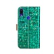 ZCXG Compatible avec Coque Xiaomi Redmi Note 7 Pro Housse Cuir Laser Paillettes Couture Etui à Ventouse Magnétique Boucle Dia