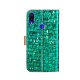 ZCXG Compatible avec Coque Xiaomi Redmi Note 7 Pro Housse Cuir Laser Paillettes Couture Etui à Ventouse Magnétique Boucle Dia