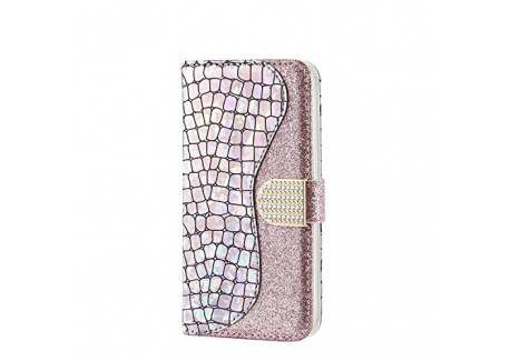 ZCXG Compatible avec Coque Xiaomi Redmi Note 7 Pro Housse Cuir Laser Paillettes Couture Etui à Ventouse Magnétique Boucle Dia