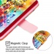 Coopay Housse Coque pour Xiaomi Redmi 6A Fantaisie Motif Attrape Reve Plume Fleur Étui a Rabat Cuir PU Magnétique Porte Carte