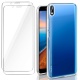 Leathlux Coque Xiaomi Redmi 7A Transparente + 2 × Verre trempé Protection écran, Souple Silicone étui Protecteur Bumper Houss