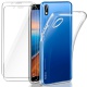 Leathlux Coque Xiaomi Redmi 7A Transparente + 2 × Verre trempé Protection écran, Souple Silicone étui Protecteur Bumper Houss