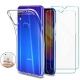 Younme Coque Xiaomi Redmi Note 7 /Xiaomi Redmi Note 7 Pro Silicone Transparente, [Lot de 2] Verre trempé écran Protecteur + S