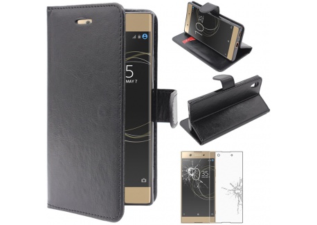Coque Portefeuille EbestStar Pour Sony Xperia 1 (2019) + Verre Trempé Offert - Noir/Rouge