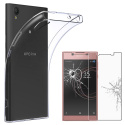 Coque Sony Xperia L1, L1 Dual Etui Housse Silicone Gel Anti-Choc Ultra Fine Invisible, Transparent + Film Verre T