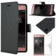 ebestStar - Coque Sony Xperia L1, L1 Dual Etui PU Cuir Housse Portefeuille Porte-Cartes Support Stand, Noir + Film Protection