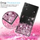 LeYi Coque Sony Xperia L1 Compact Etui avec Film de protection écran, Fille Personnalisé Liquide Paillette Transparente 3D Si