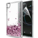 Coque Sony Xperia L1 Compact Etui avec Film de protection écran, Fille Personnalisé Liquide Paillette Transparente 3D Si