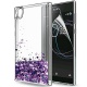 LeYi Coque Sony Xperia L1 Compact Etui avec Film de protection écran, Fille Personnalisé Liquide Paillette Transparente 3D Si