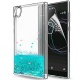 LeYi Coque Sony Xperia L1 Compact Etui avec Film de protection écran, Fille Personnalisé Liquide Paillette Transparente 3D Si