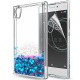 LeYi Coque Sony Xperia Xa1 Etui avec Film de protection écran, Fille Personnalisé Liquide Paillette Transparente 3D Silicone 