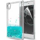 LeYi Coque Sony Xperia Xa1 Etui avec Film de protection écran, Fille Personnalisé Liquide Paillette Transparente 3D Silicone 