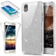 Coque Sony Xperia XA,Etui Sony Xperia XA,Intégral 360 Degres avant + arrière Full Body Protection Bling Brillant Glitter Tran