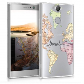 kwmobile Coque Sony Xperia XA2 - Coque pour Sony Xperia XA2 - Housse de téléphone en Silicone Noir-Multicolore-Transparent