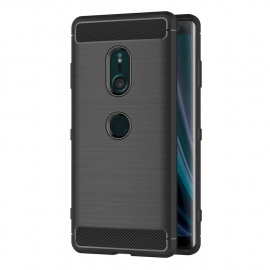 AICEK Coque Sony Xperia XZ3, Noir Silicone Coque pour Sony XZ3 Housse Fibre de Carbone Etui Case  6,0 Pouces 