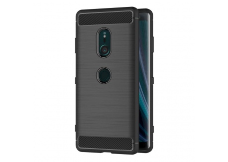 AICEK Coque Sony Xperia XZ3, Noir Silicone Coque pour Sony XZ3 Housse Fibre de Carbone Etui Case  6,0 Pouces 