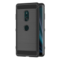 Coque Sony Xperia XZ3, Noir Silicone Coque pour Sony XZ3 Housse Fibre de Carbone Etui Case  6,0 Pouces 