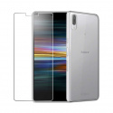 Coque pour Sony Xperia L3 + 1 x Film Protection décran en Verre Trempé - Transparent Clear TPU Doux Silicone Etui Bumpe