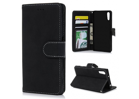 Coque pour Sony Xperia XZ Etui à Rabat Housse Mat PU Cuir avec TPU Magnétique Portefeuille Etui Housse de Protection Case ave